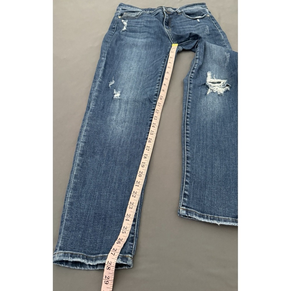 Judy Blue Jeans Women's 9/29 Slim Fit High Rise Distressed Dark Wash Stretch - Picture 6 of 10